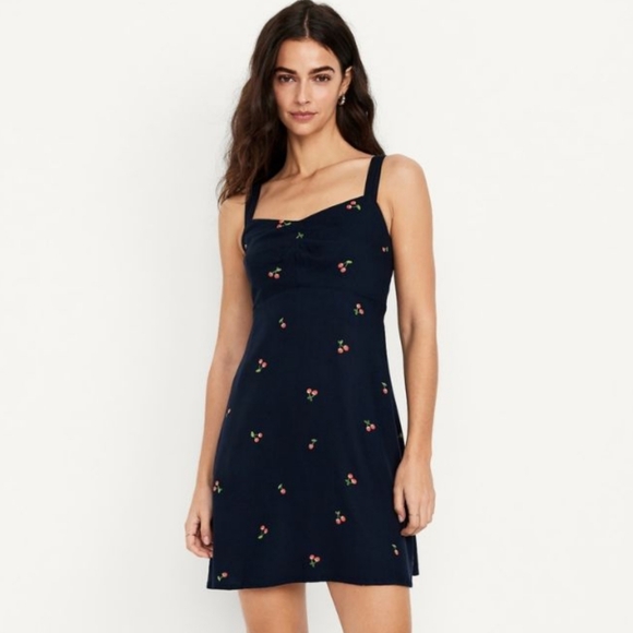 Old Navy Dresses & Skirts - Cherry Print Navy Dress By Old Navy